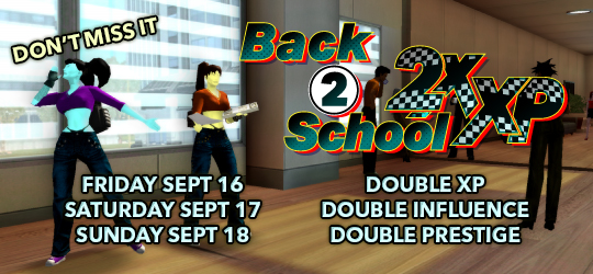 Back 2 School Double XP Event